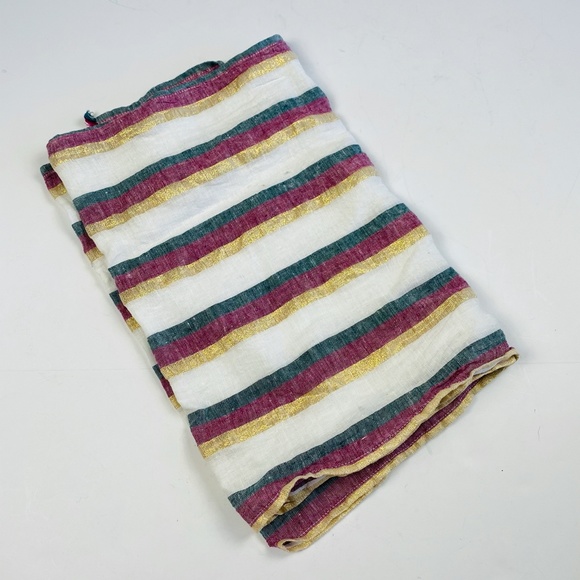 Anthropologie Biana Linen Striped Table Runner - Picture 3 of 5